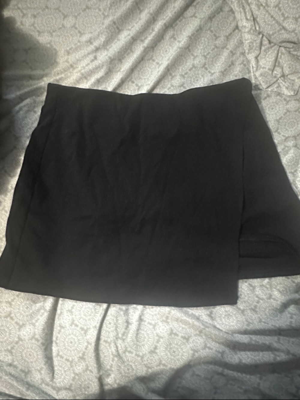 Black Mini Skirt with Wrap Detail